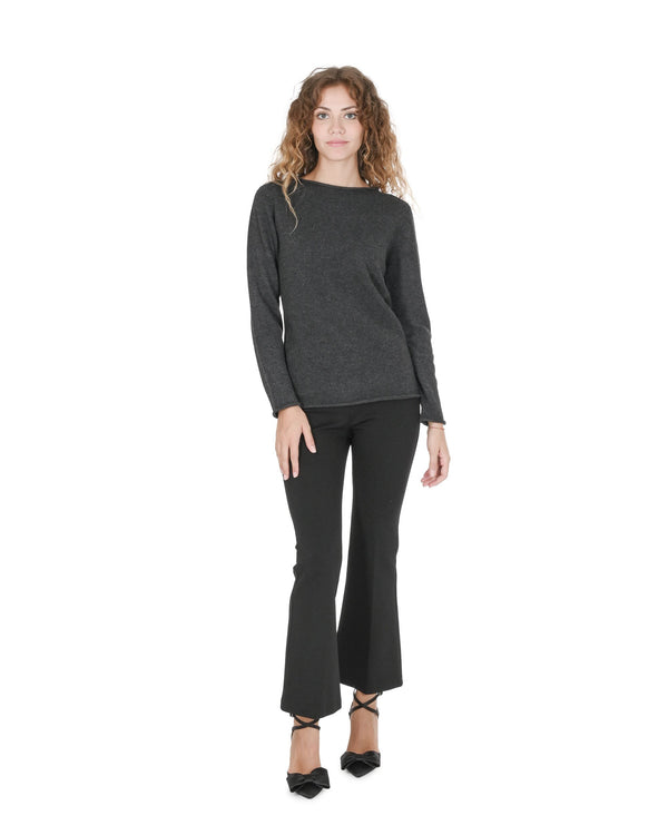 Crown of Edinburgh Cashmere Womens Boat Neck Sweater COE 0025 DARK