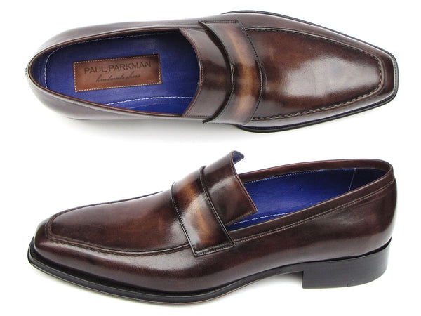 Paul Parkman Men's Loafer Bronze Hand Painted Shoes (ID#012-BRNZ)