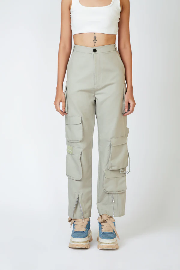 Women's On The Go Cotton Pants (Size-38) (Color-Alabaster White)